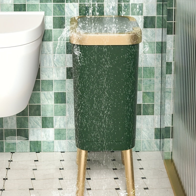 15L Odour-Sealing Trash Can with Elevated Legs – Stylish Waste Bin for Kitchen, Living Room