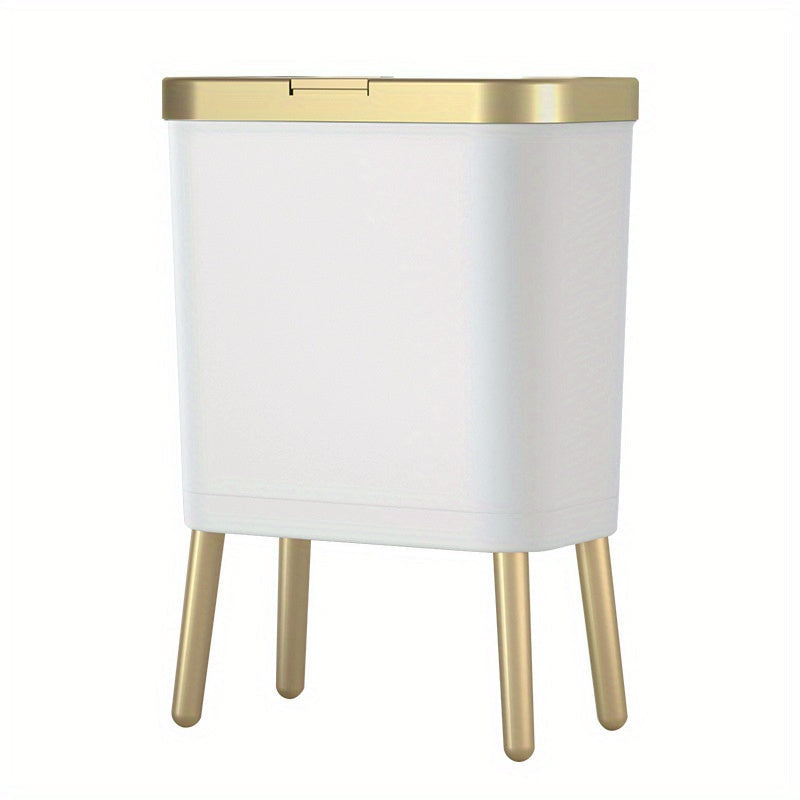 15L Odour-Sealing Trash Can with Elevated Legs – Stylish Waste Bin for Kitchen, Living Room