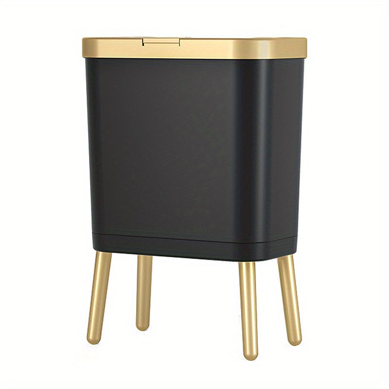 15L Odour-Sealing Trash Can with Elevated Legs – Stylish Waste Bin for Kitchen, Living Room