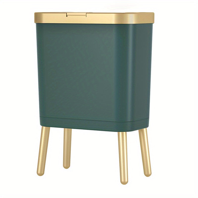 15L Odour-Sealing Trash Can with Elevated Legs – Stylish Waste Bin for Kitchen, Living Room