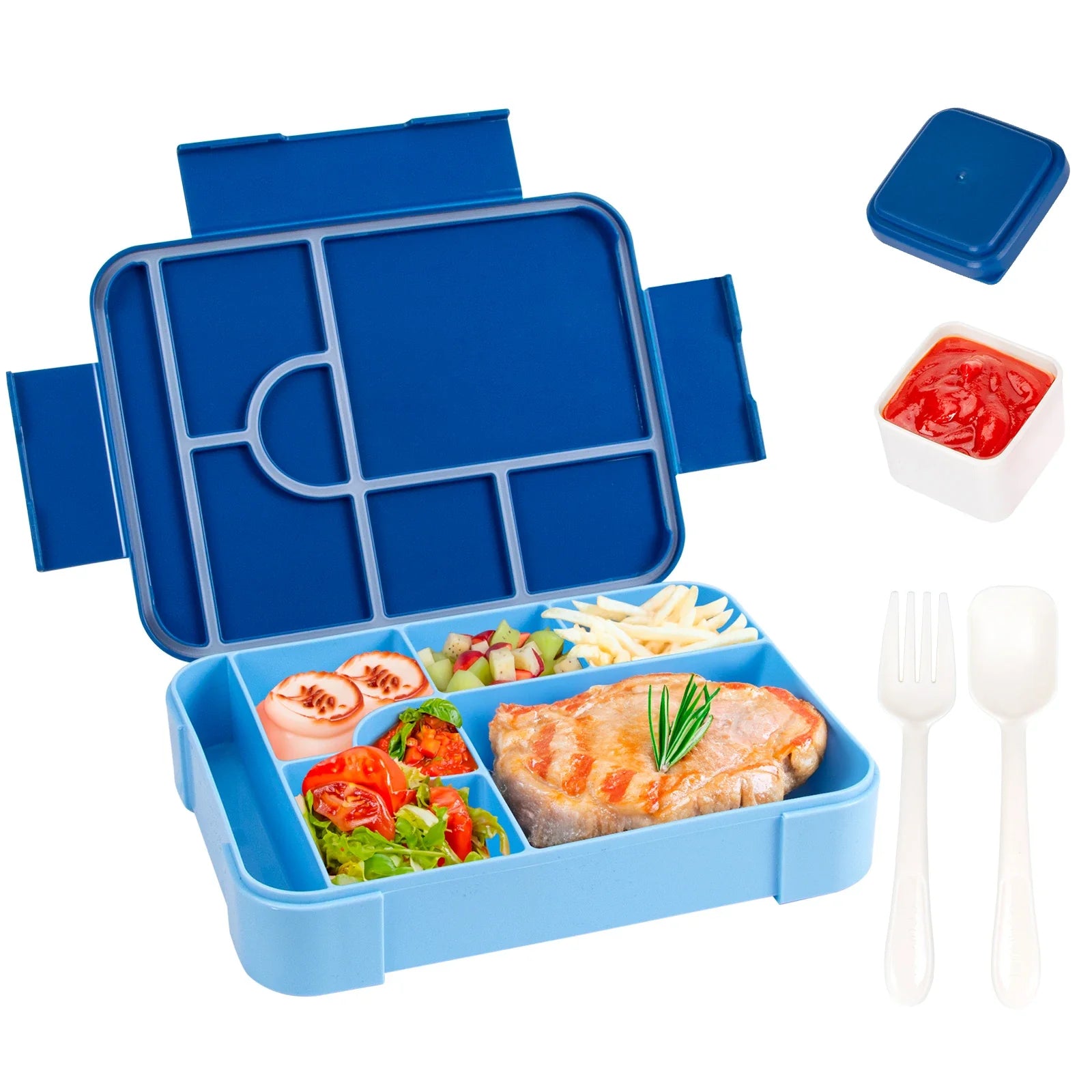 Bento Lunch Box 1330ml Leak-Proof – Microwave Safe, Portable for Work, School