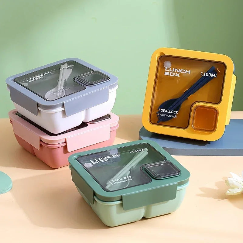 Bento Lunch Box | Portable Leak-Proof, Microwave & Dishwasher Safe – School, Office