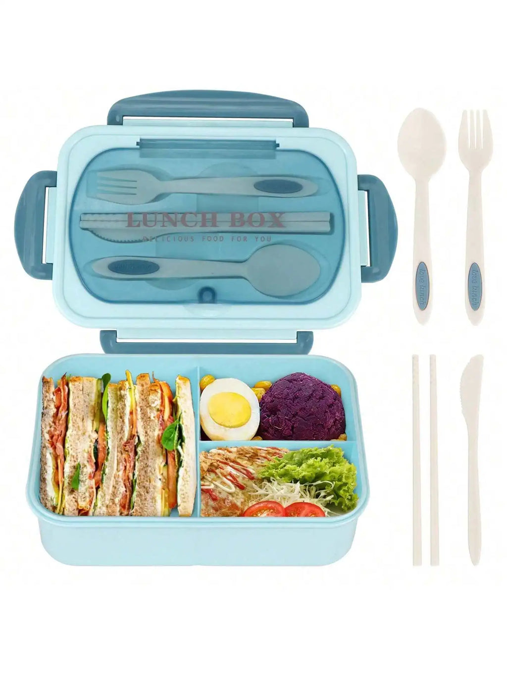 Bento Lunch Box with 4 Compartments & Leak-Proof Design – Meal Prep, School Lunch