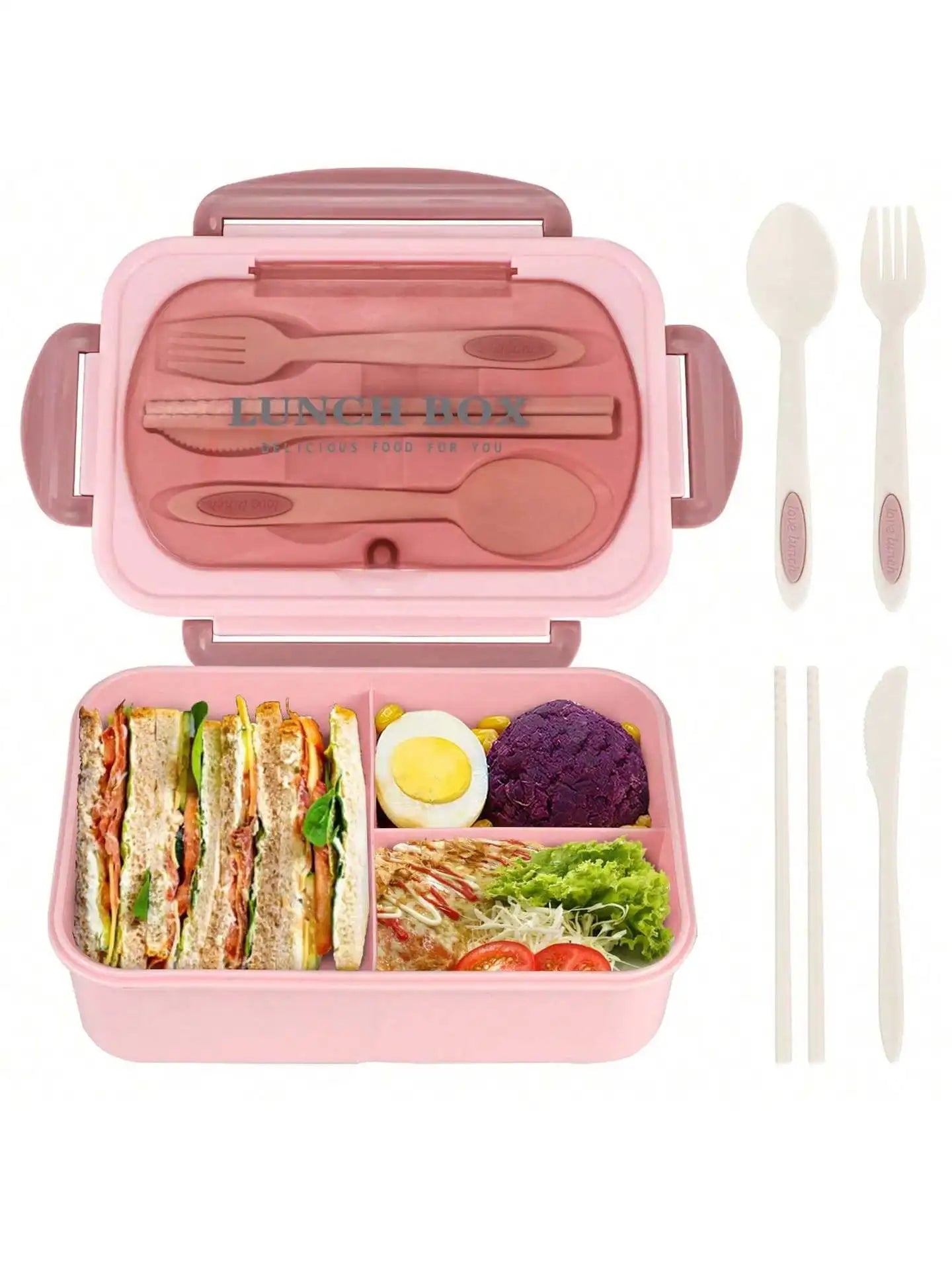 Bento Lunch Box with 4 Compartments & Leak-Proof Design – Meal Prep, School Lunch