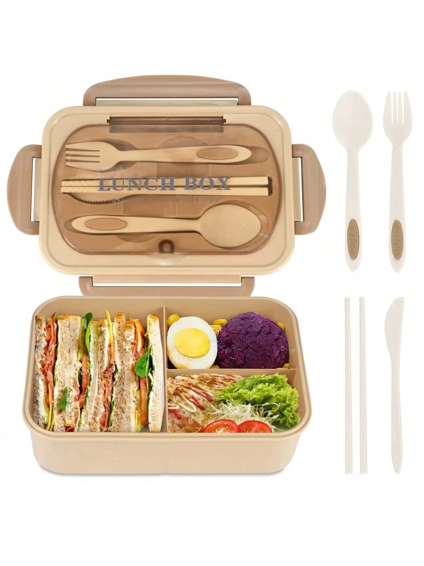 Bento Lunch Box with 4 Compartments & Leak-Proof Design – Meal Prep, School Lunch