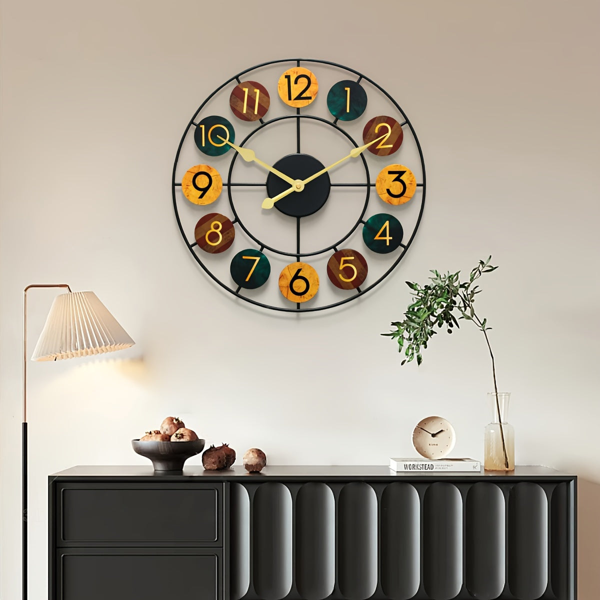 Colourful Metal Wall Clock | Retro Iron Design – Home Decor, Gift