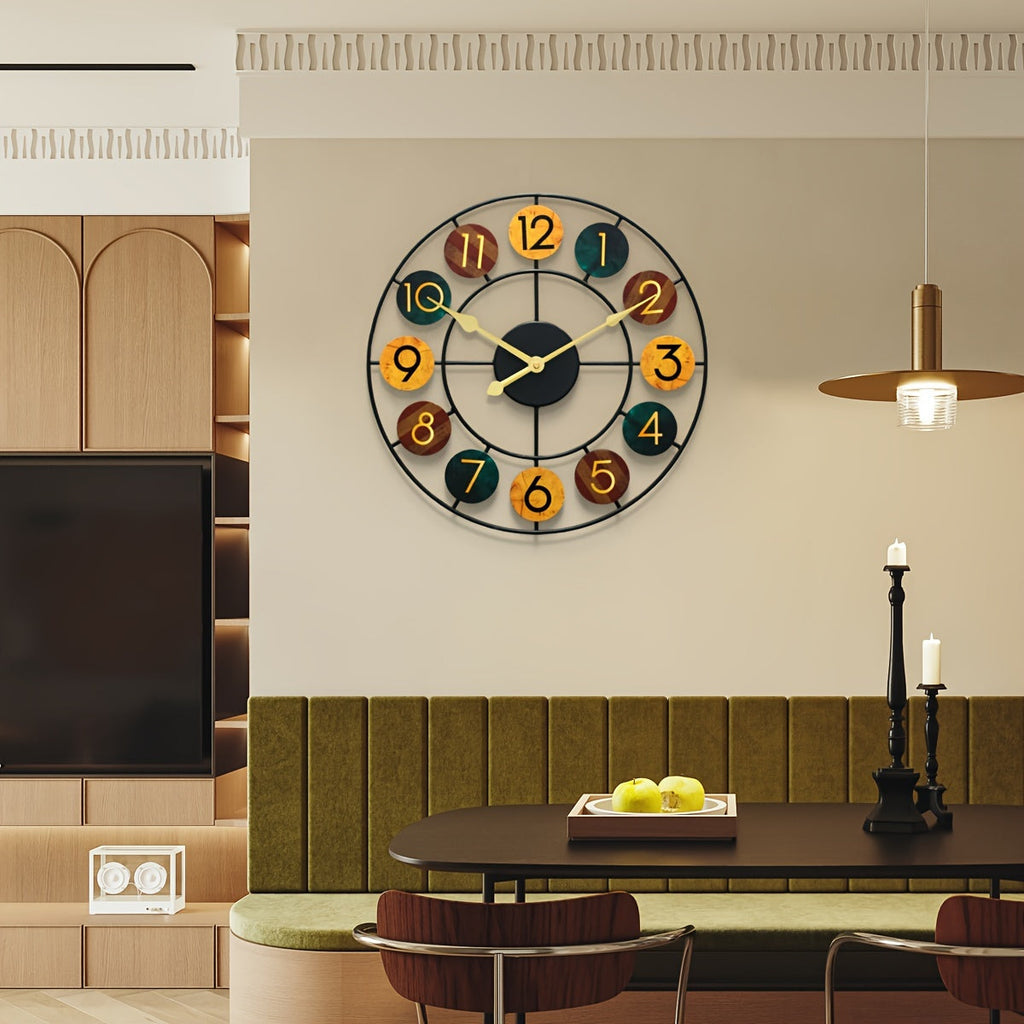 Colourful Metal Wall Clock | Retro Iron Design – Home Decor, Gift
