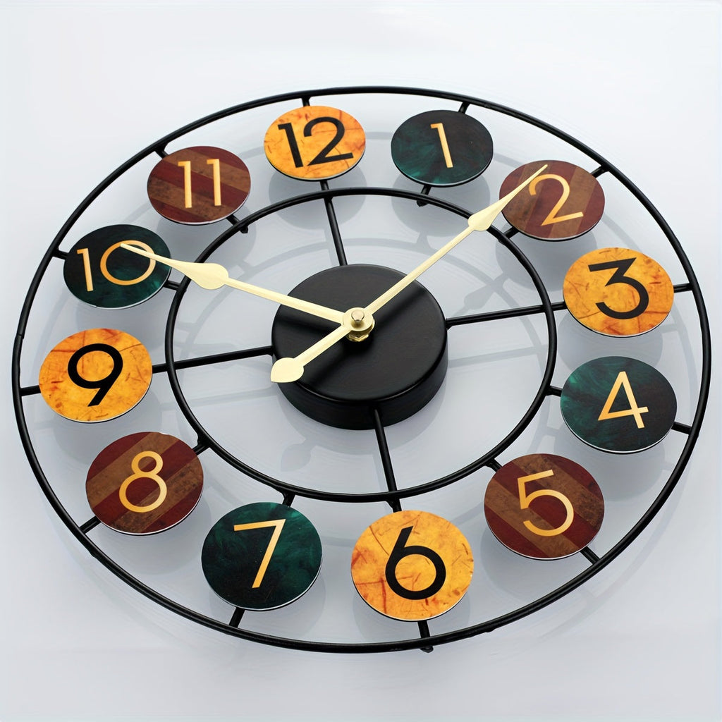 Colourful Metal Wall Clock | Retro Iron Design – Home Decor, Gift