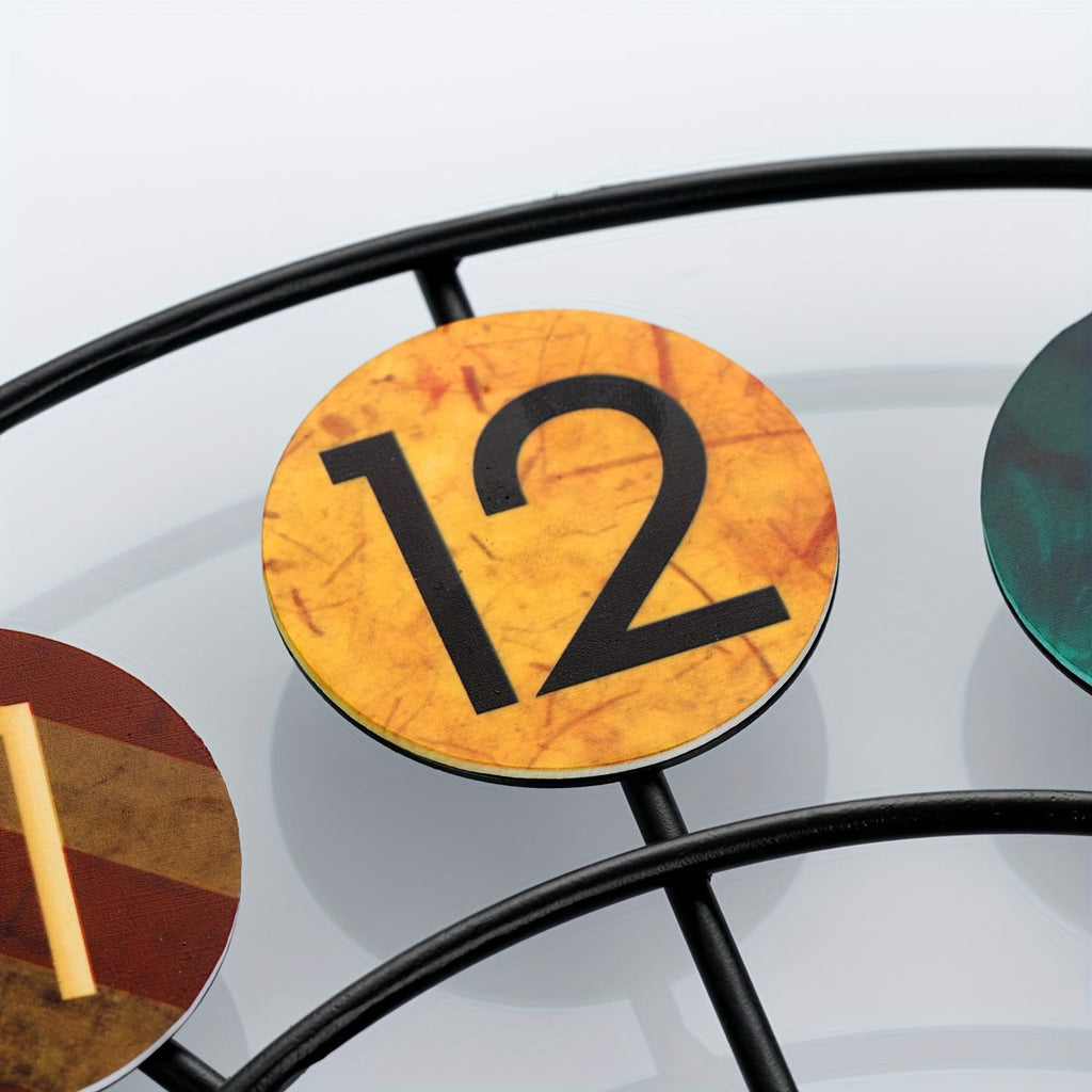 Colourful Metal Wall Clock | Retro Iron Design – Home Decor, Gift