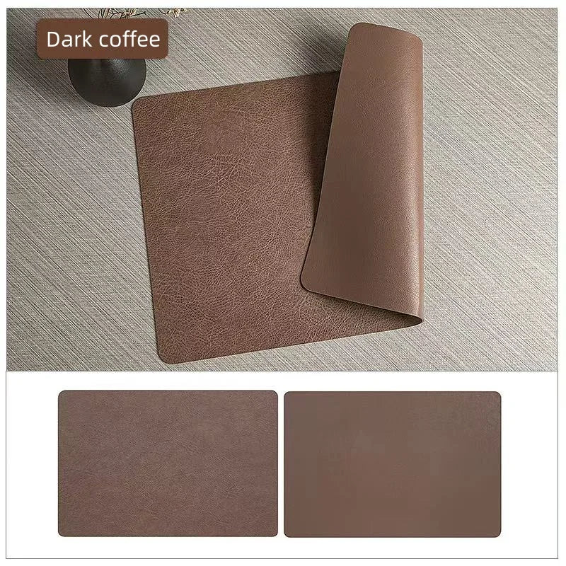Double-Sided Faux Leather Placemats | Heat Resistant & Waterproof – Dining, Home