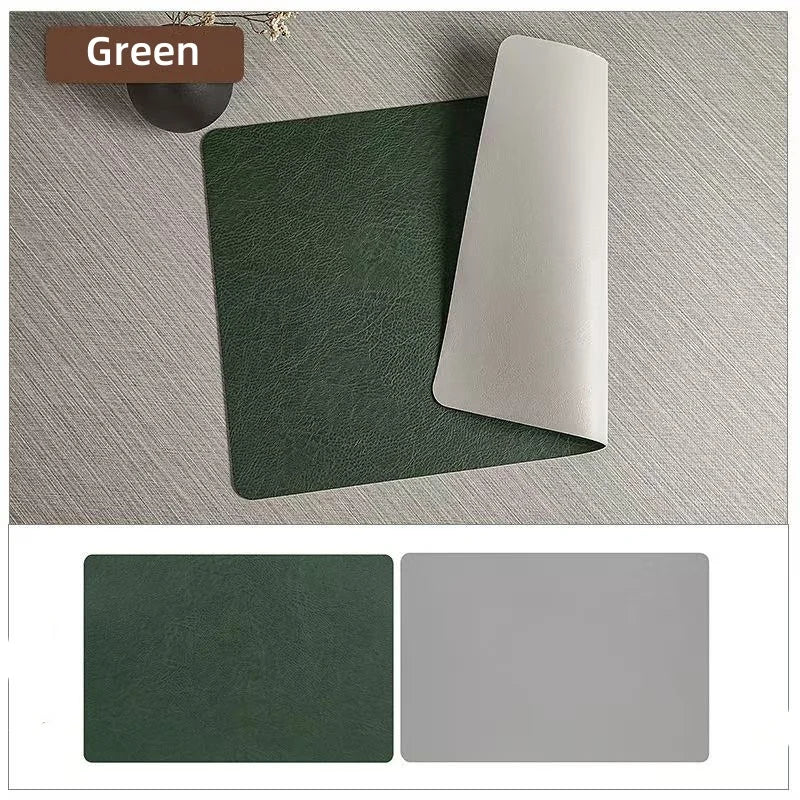 Double-Sided Faux Leather Placemats | Heat Resistant & Waterproof – Dining, Home