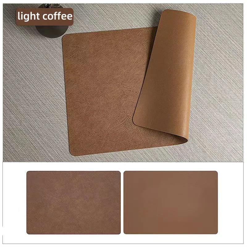 Double-Sided Faux Leather Placemats | Heat Resistant & Waterproof – Dining, Home