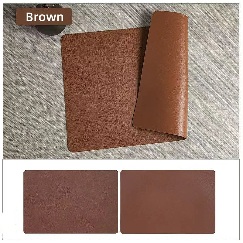 Double-Sided Faux Leather Placemats | Heat Resistant & Waterproof – Dining, Home