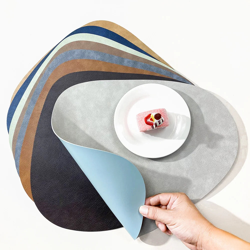 Double-Sided Faux Leather Placemats | Non-Slip & Heat Resistant – Dining, Home Decor