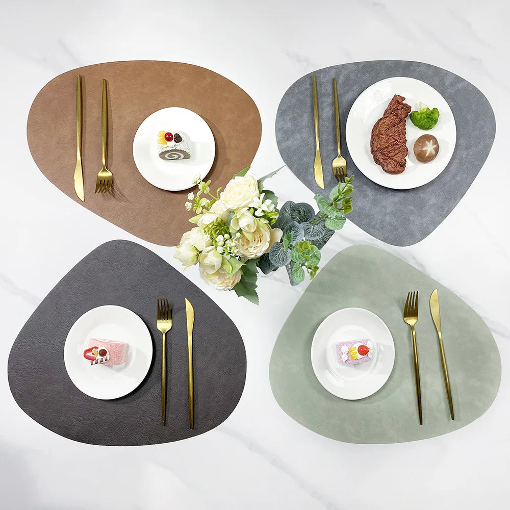 Double-Sided Faux Leather Placemats | Non-Slip & Heat Resistant – Dining, Home Decor