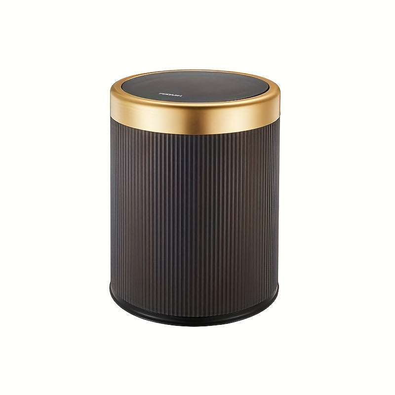 Luxury Oval Trash Can | Press-Top Waste Bin with Dual Inner Bucket – Kitchen, Home