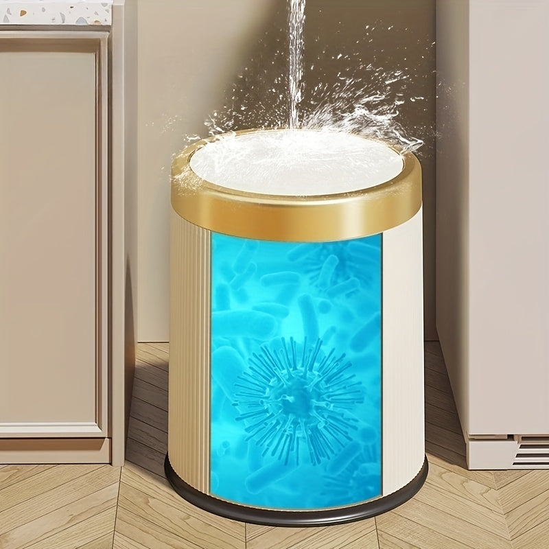 Luxury Oval Trash Can | Press-Top Waste Bin with Dual Inner Bucket – Kitchen, Home