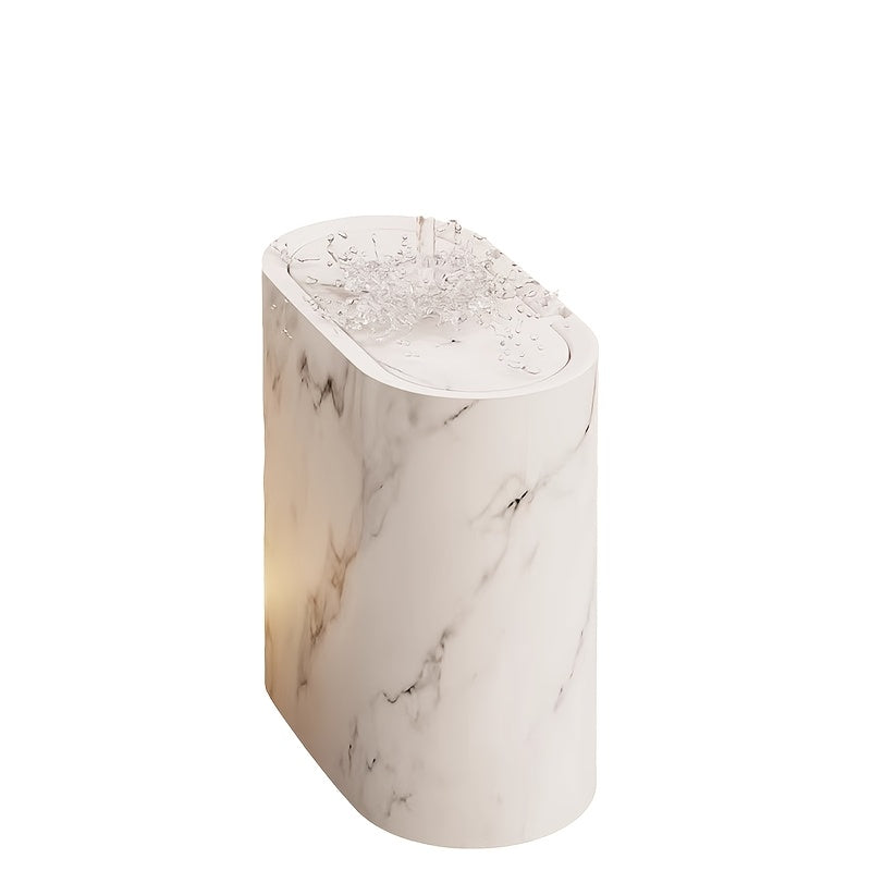 Marble Pattern Bin | Modern Waste Bin with Lid – Bathroom, Kitchen