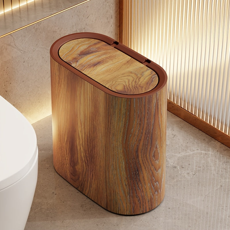 Marble Pattern Trash Can | Modern Kitchen & Bathroom Bin with Lid – Space-Saving, Home Organization