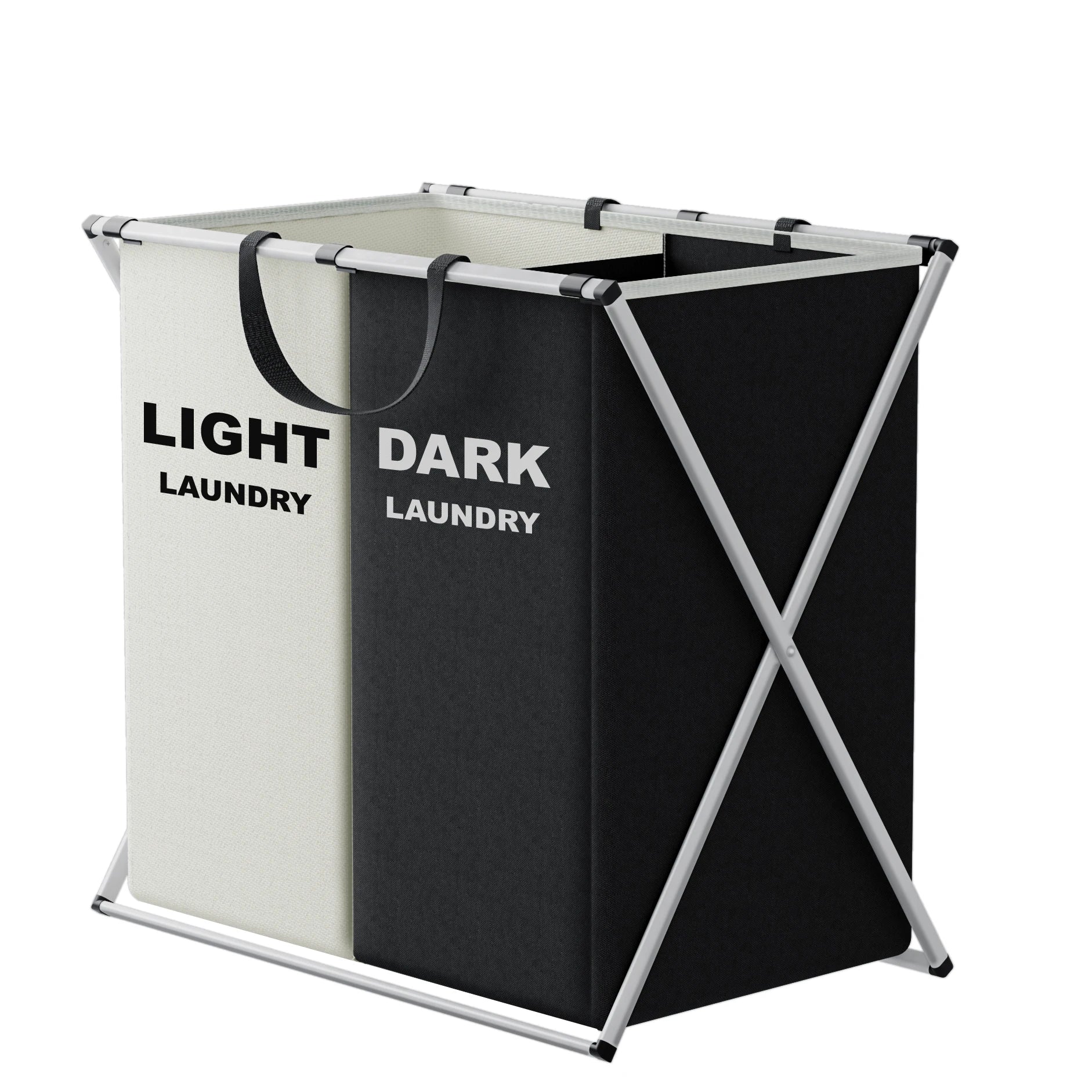 Multi-Section Laundry Hamper | Foldable Clothes Basket – Space-Saving, Home Organization