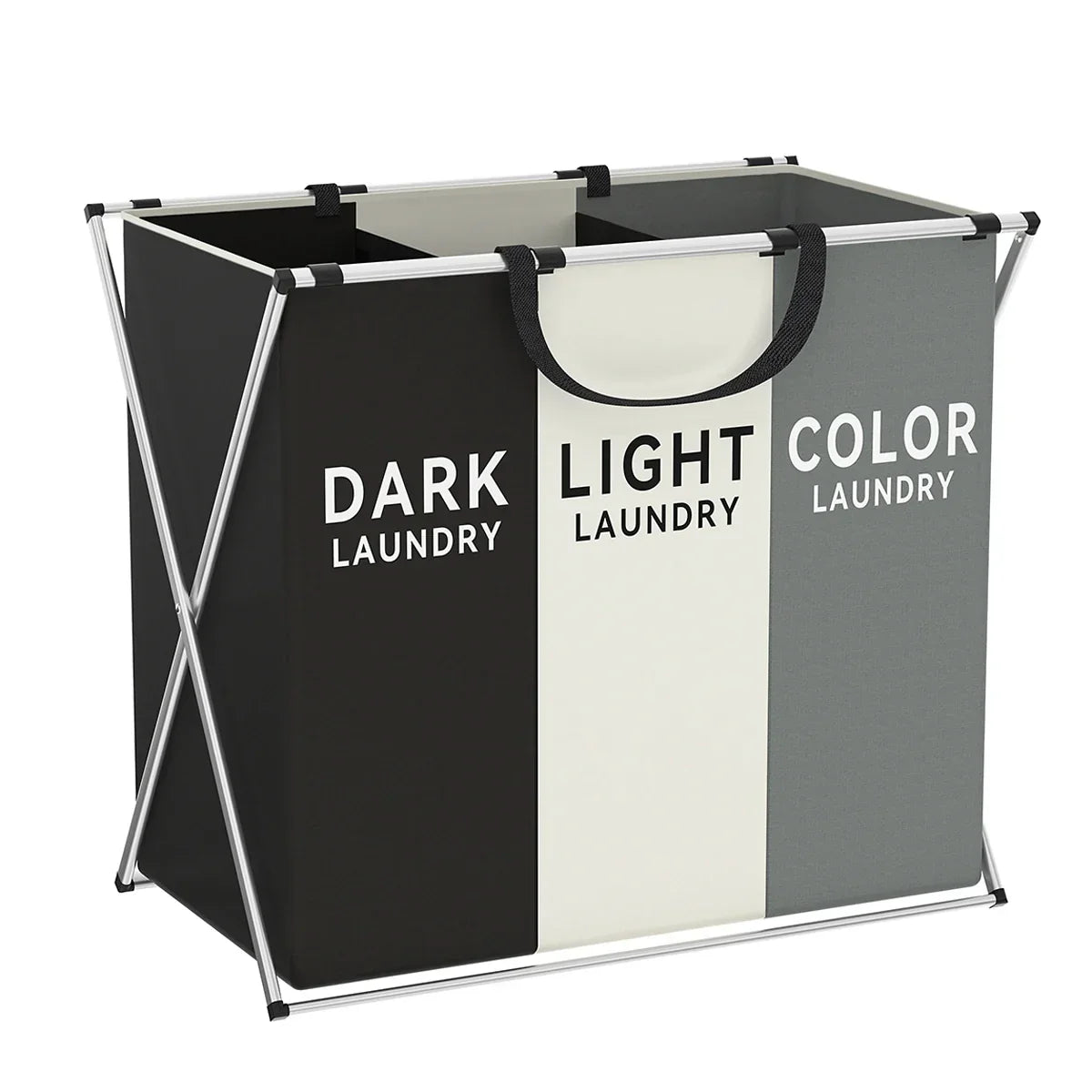 Multi-Section Laundry Hamper | Foldable Clothes Basket – Space-Saving, Home Organization