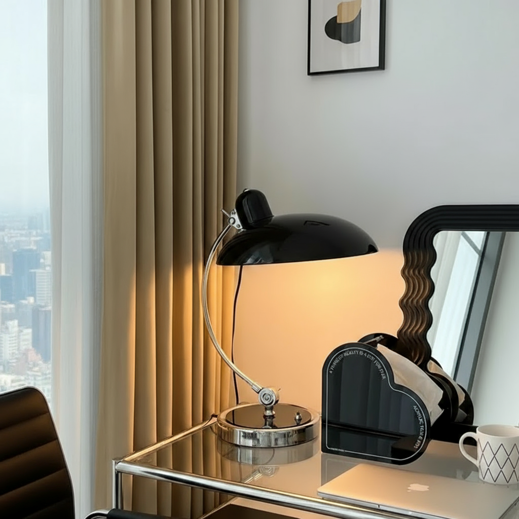 ScandiArc Table Lamp | Curved Metal Design – Home Decor, Modern Lighting