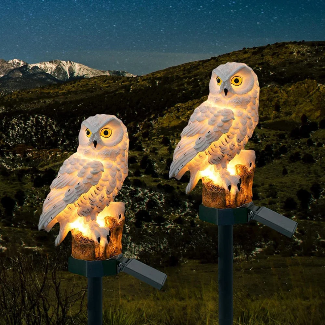 Solar Garden Light Owl Outdoor Pathway Stake Lamp – Outdoor Decor, Night Lighting