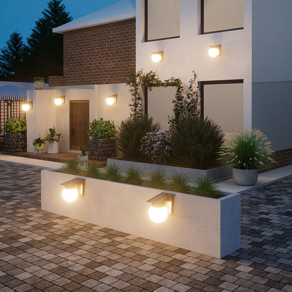 Solar Globe LED Wall Light | Smart Dimmable Outdoor Lighting – Garden, Patio