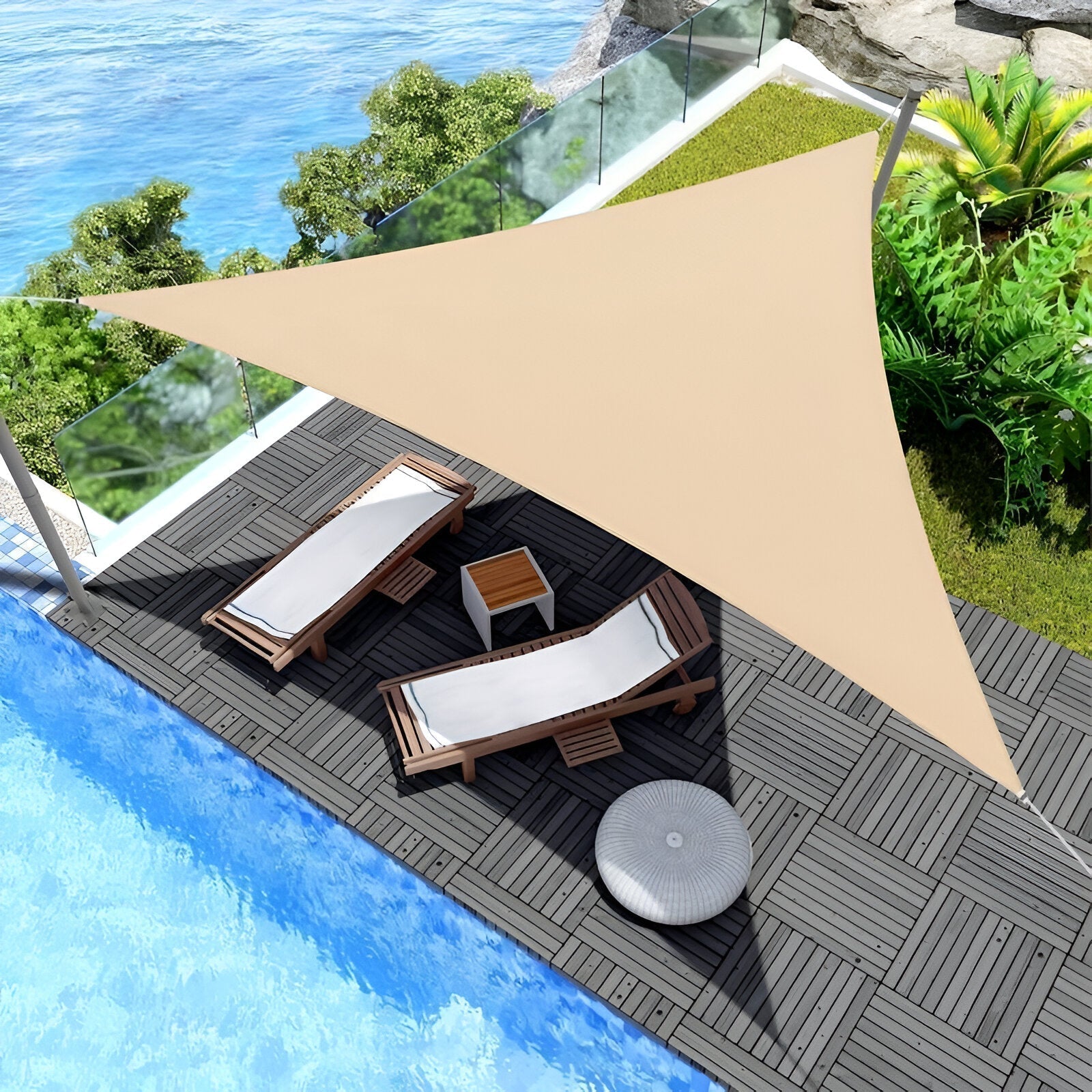 TriBlocker Shade Sail | Waterproof Triangle Design – Garden, Outdoor