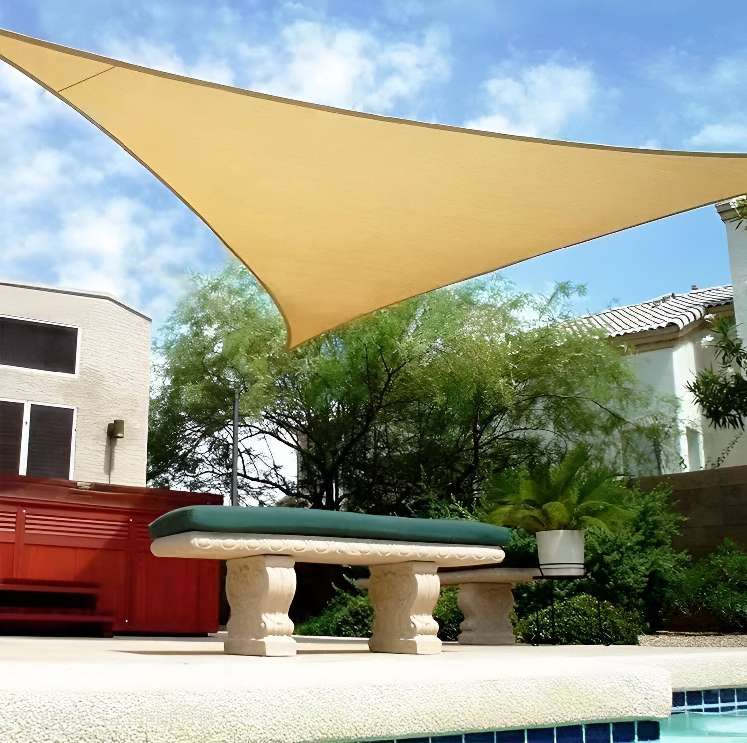 TriBlocker Shade Sail | Waterproof Triangle Design – Garden, Outdoor