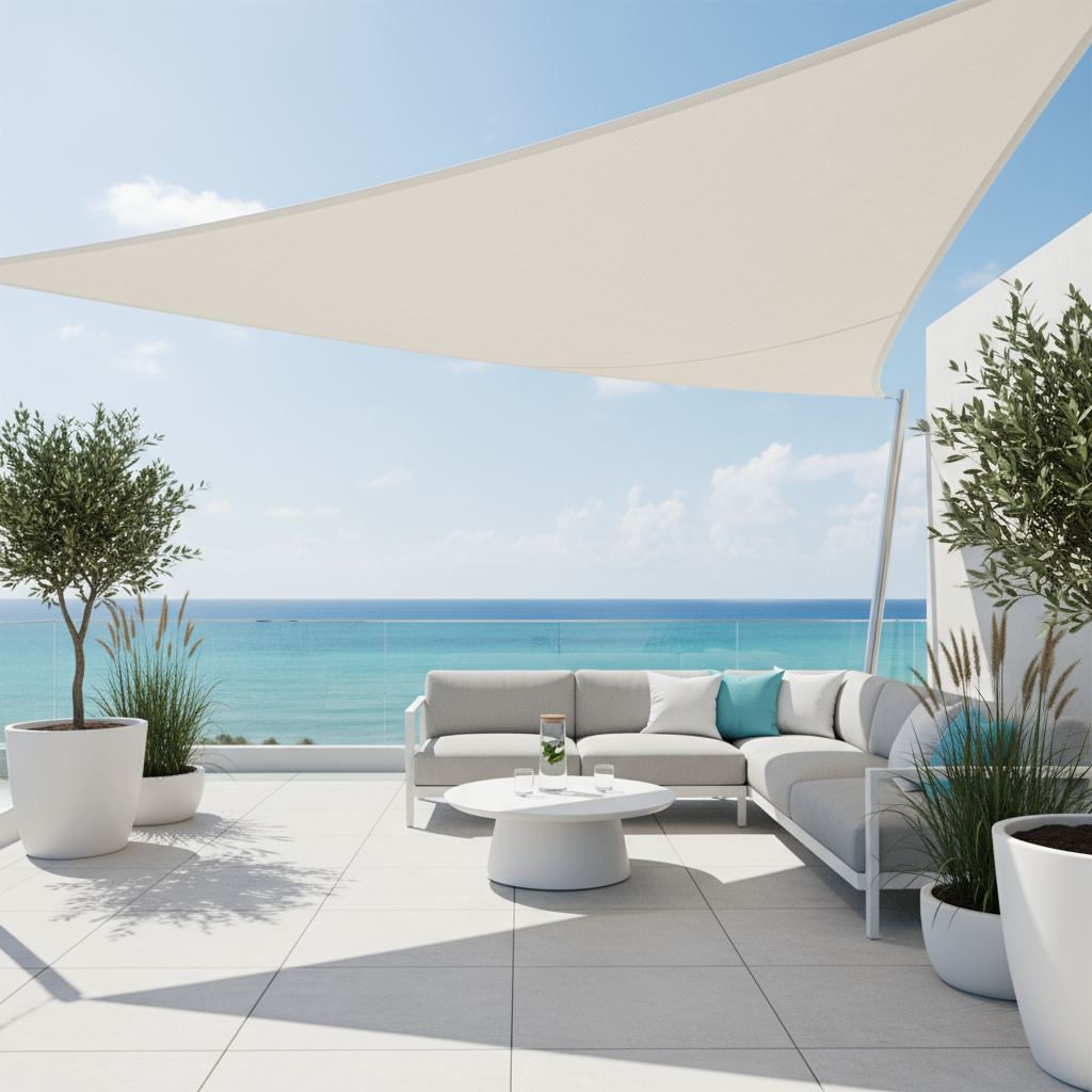 TriBlocker Shade Sail | Waterproof Triangle Design – Garden, Outdoor
