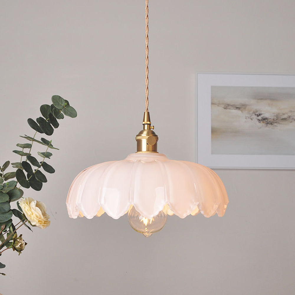 Vintage Flower Pendant Lamp | Coloured Glass – Home Decor, Ambient Lighting