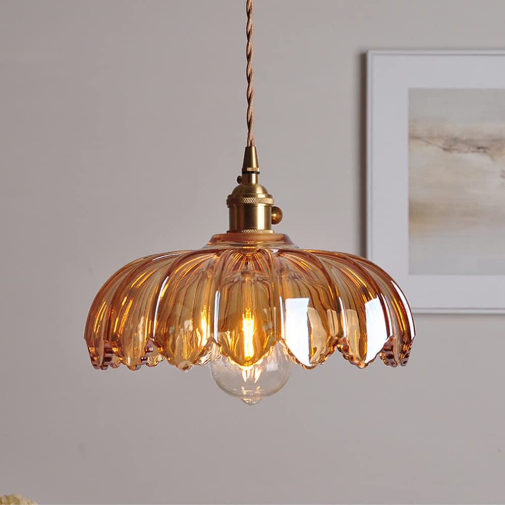 Vintage Flower Pendant Lamp | Coloured Glass – Home Decor, Ambient Lighting