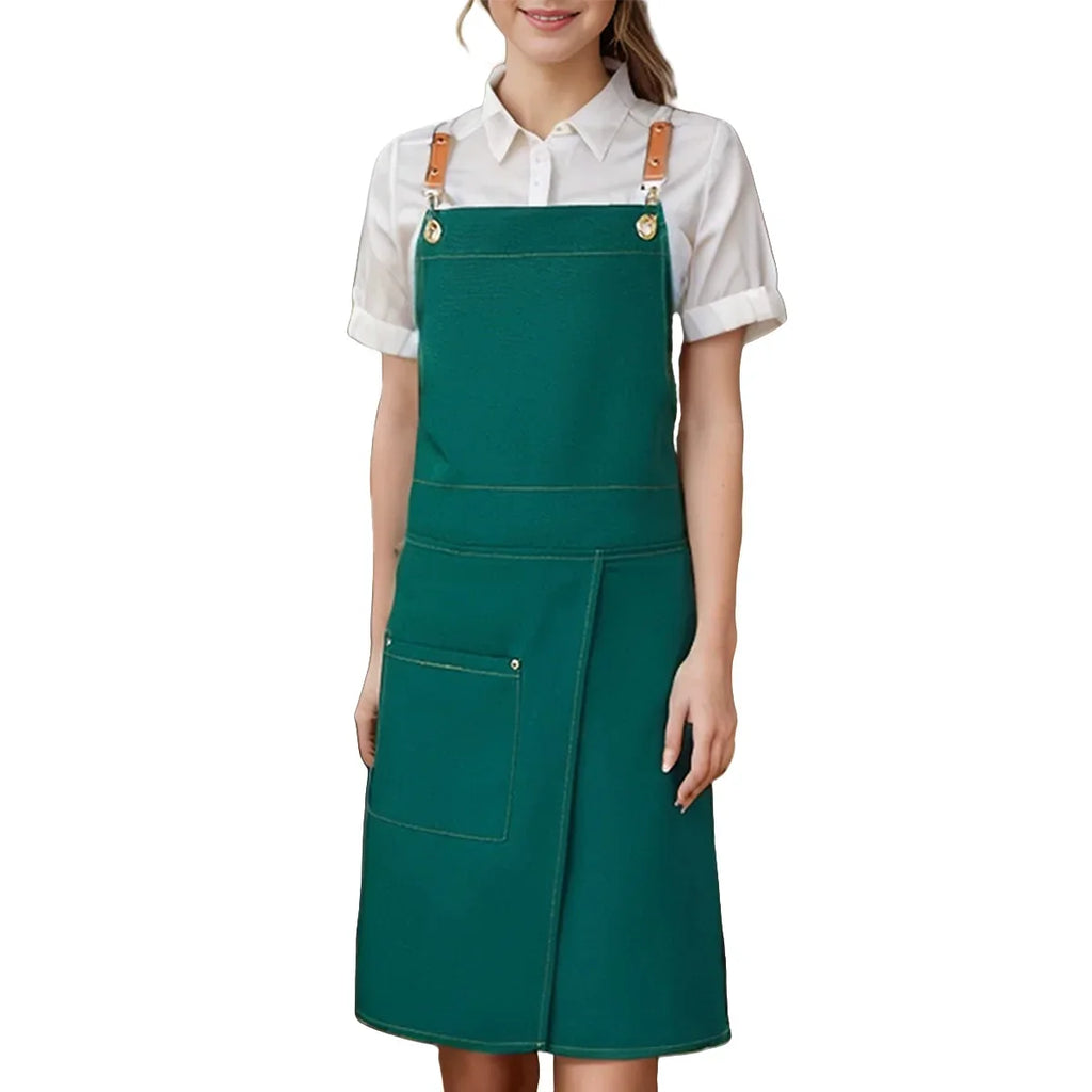 Waterproof Canvas Apron with Pockets | Split Skirt Design – Cooking, Crafting