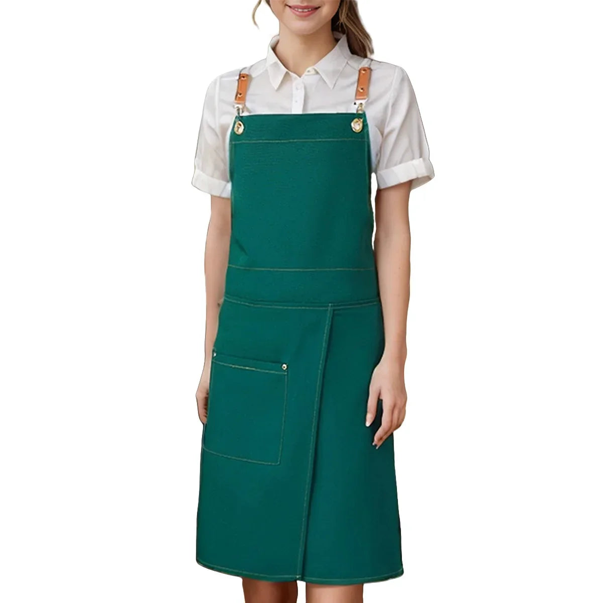 Waterproof Canvas Apron with Pockets | Split Skirt Design – Cooking, Crafting