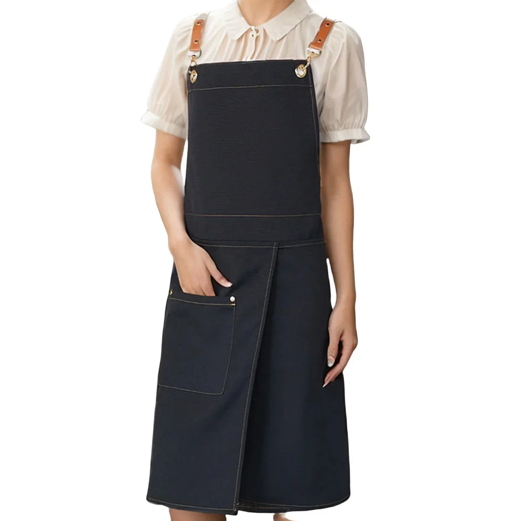 Waterproof Canvas Apron with Pockets | Split Skirt Design – Cooking, Crafting