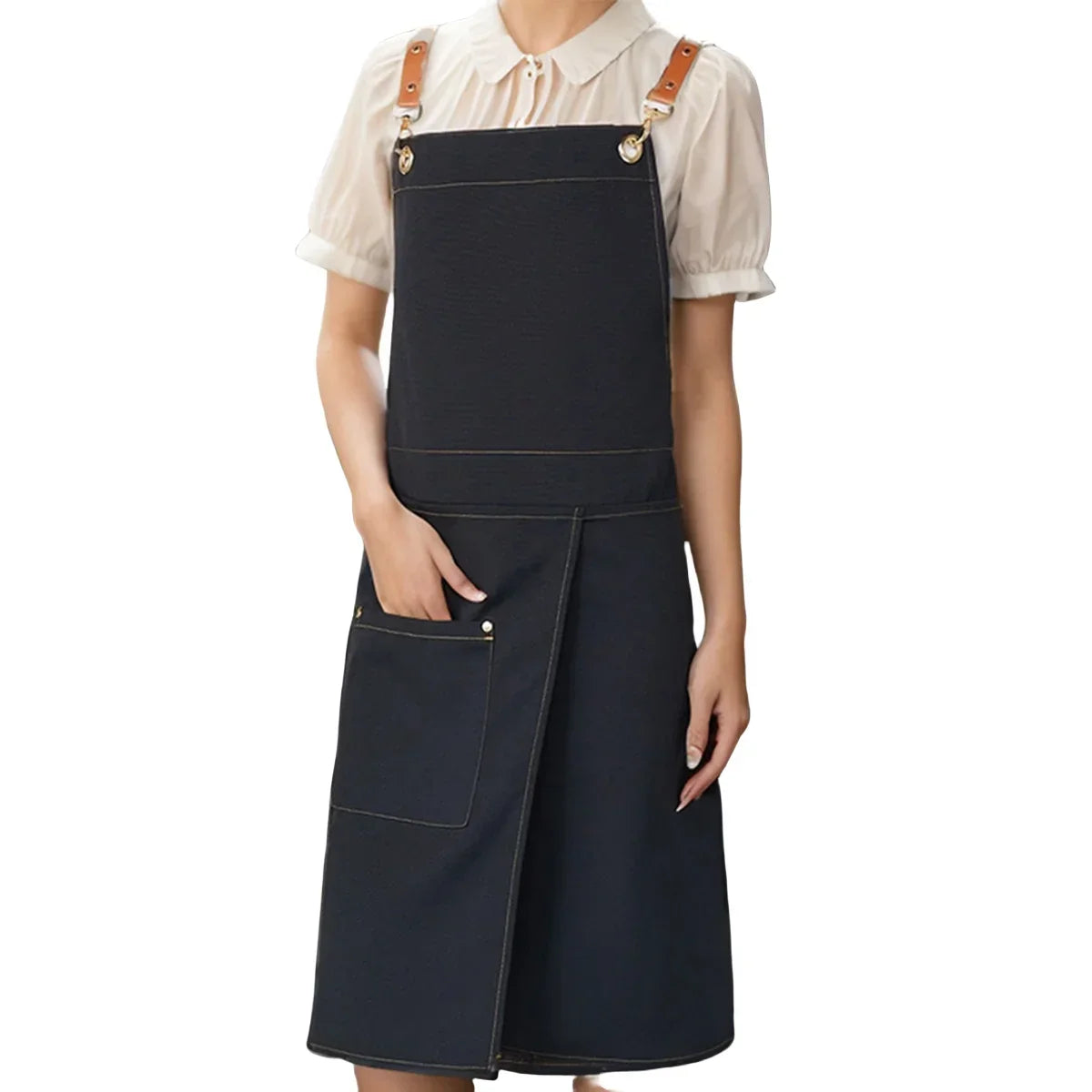 Waterproof Canvas Apron with Pockets | Split Skirt Design – Cooking, Crafting
