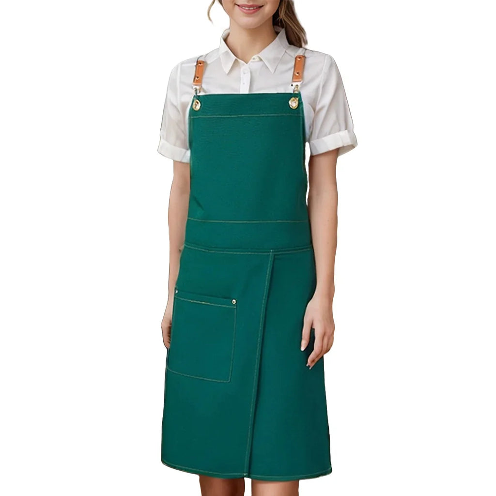 Waterproof Canvas Apron with Split Skirt Design and Pockets – Cooking, Crafting